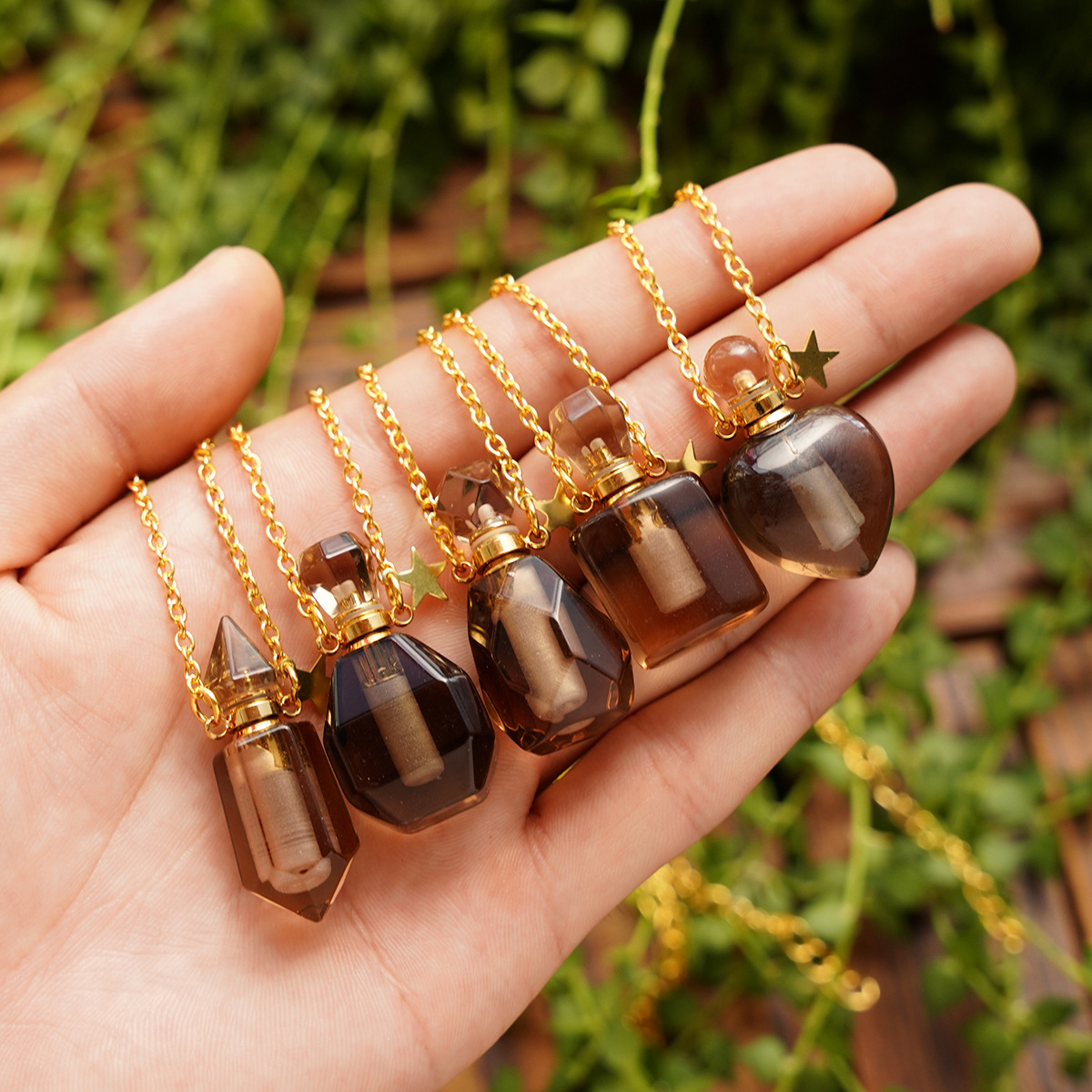 Fashion Geometric Star Heart Shape Crystal Pendant Necklace 1 Piece