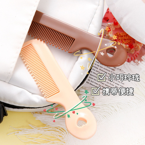 Candy color cute mini comb simple children girl hair comb round tooth hair care baby comb