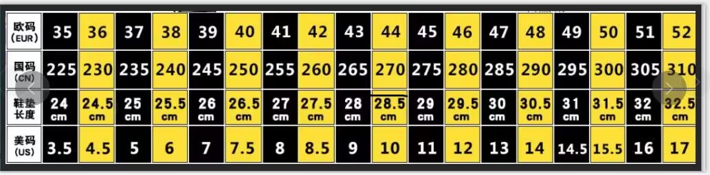 尺码表