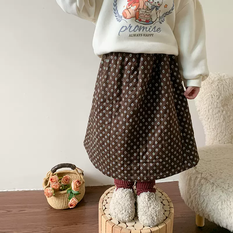 清仓款】儿童半身裙夹棉冬装新款女童韩版秋冬棉裙公主裙宝宝裙子
