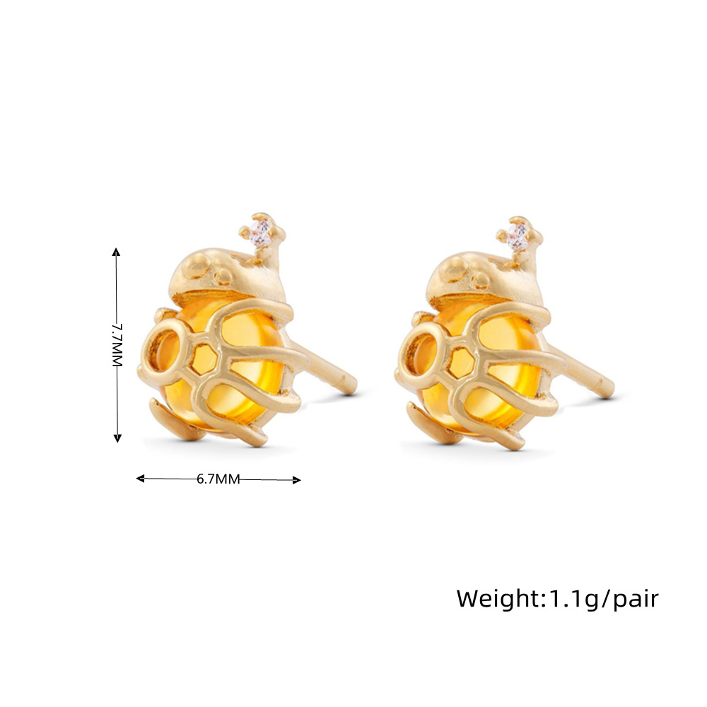 Fashion Creative Alien Copper Plating 18K Real Gold New Cartoon Earrings