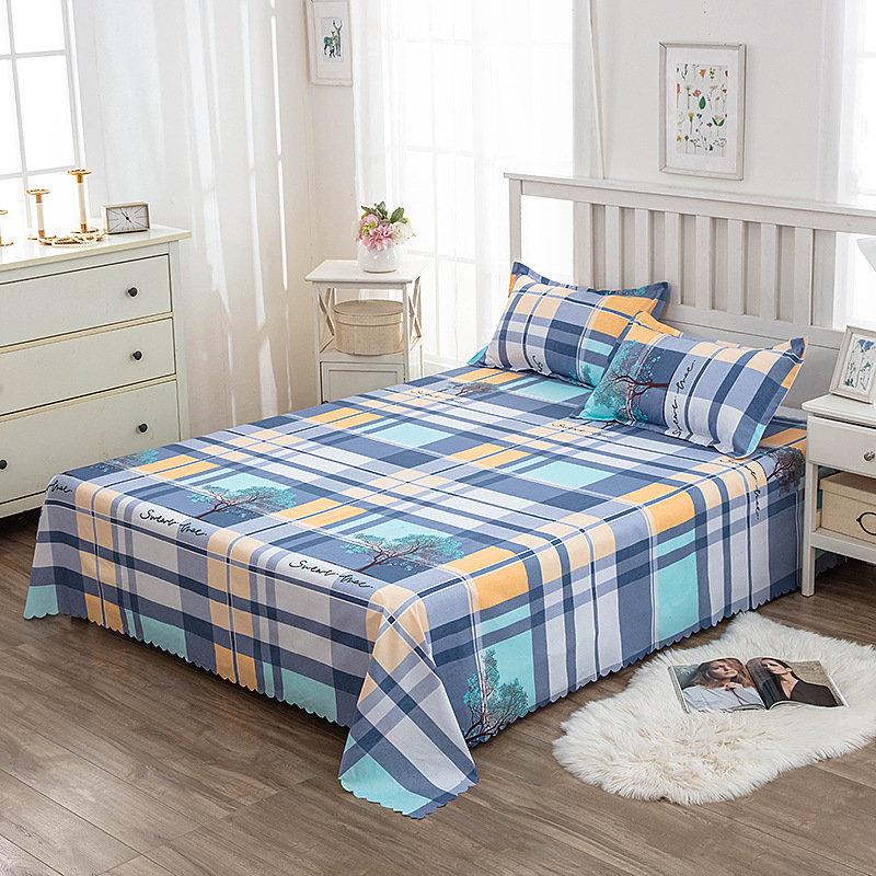 ins風100%磨毛田園花色床單單件被單宿舍床上單人被單人床單雙人