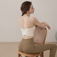 瑜伽内衣女外穿一体式交叉美背普拉提健身服背心跑步运动文胸训练