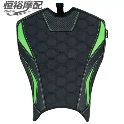 Motorcycle cushion — Comfortable and non-slip seat pads, sizes 25-26 - front-seat-cushion-honeycomb-style-green-original-seat-height