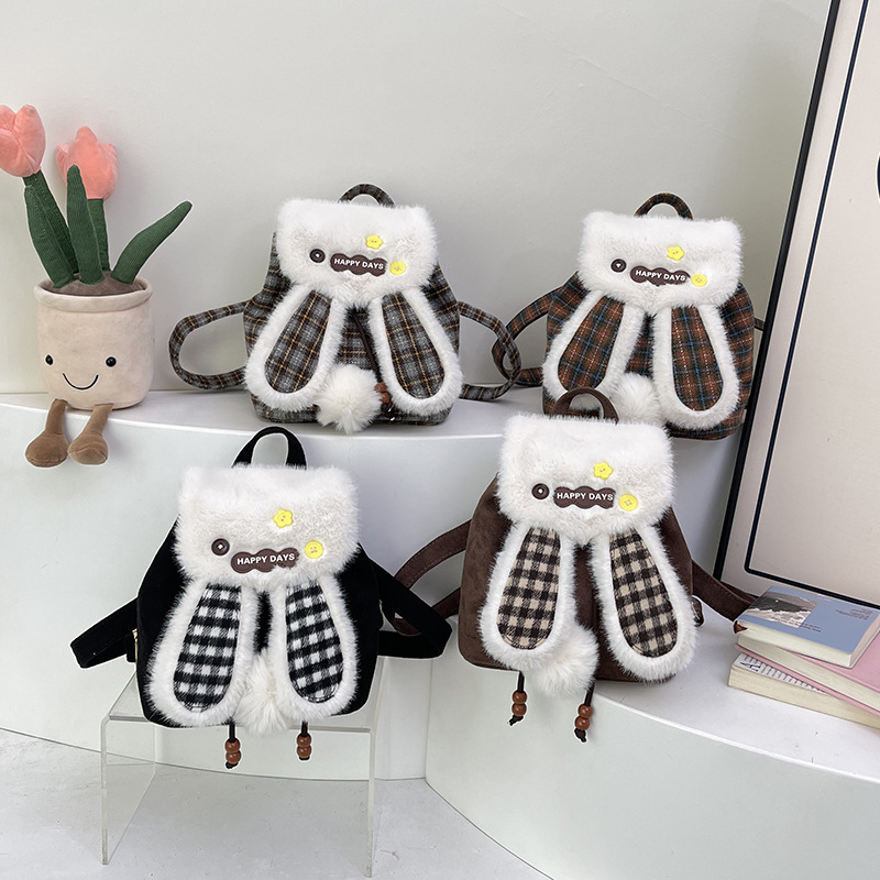 Cartoon Little Bunny Girl Mochila Peludo Mochila 2026 nueva mochila de peludo