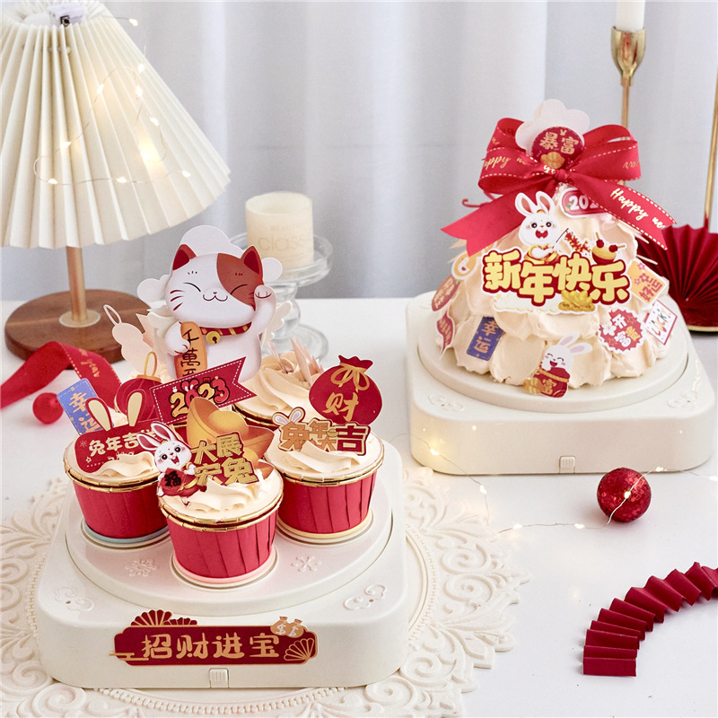 Máquina giratoria automática de sushi de postres, carrusel de postres, expositor de pasteles, mesa de exhibición, decoración para fiestas de cumpleaños