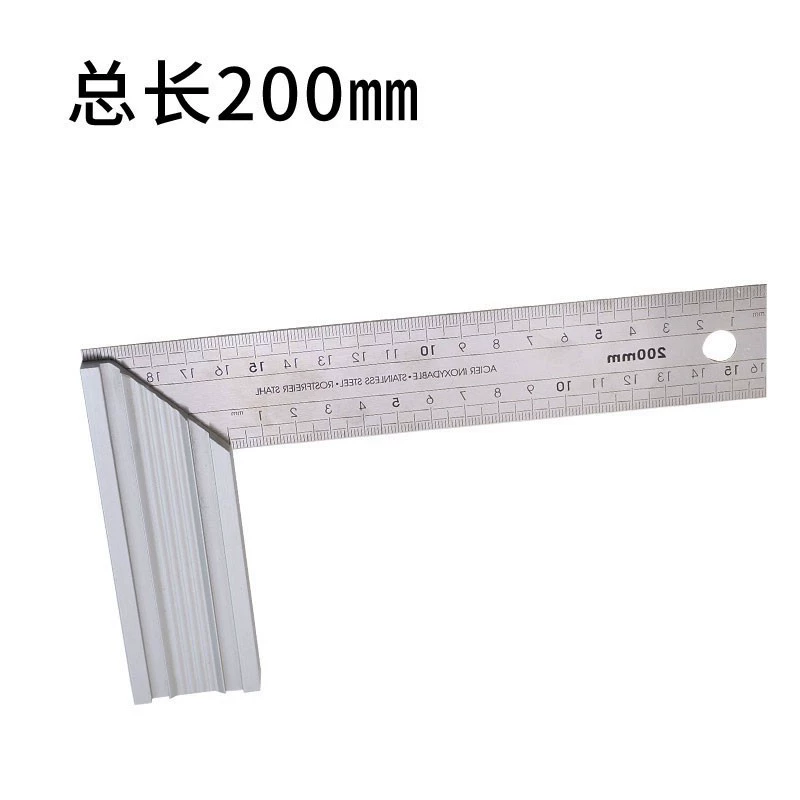 Стальной щит S079007 Основание из алюминиевого сплава Прямоугольная линейка из нержавеющей стали 300 мм * 40 мм Угловая линейка для деревообработки Прямоугольная линейка