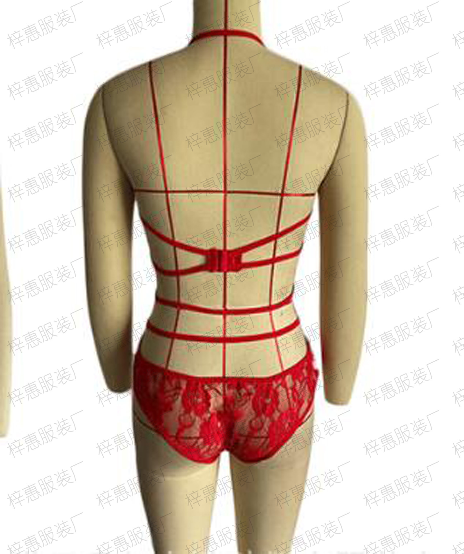 Ropa interior sexy transfronteriza de Europa y América Comercio Exterior de las mujeres Bikini de tres puntos traje de lencería sexy de Navidad al por mayor