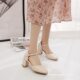 Summer Women's Summer Sandals with Square Tops with Buckle Buckle and High Heeled Fairy Shoes 2024 New