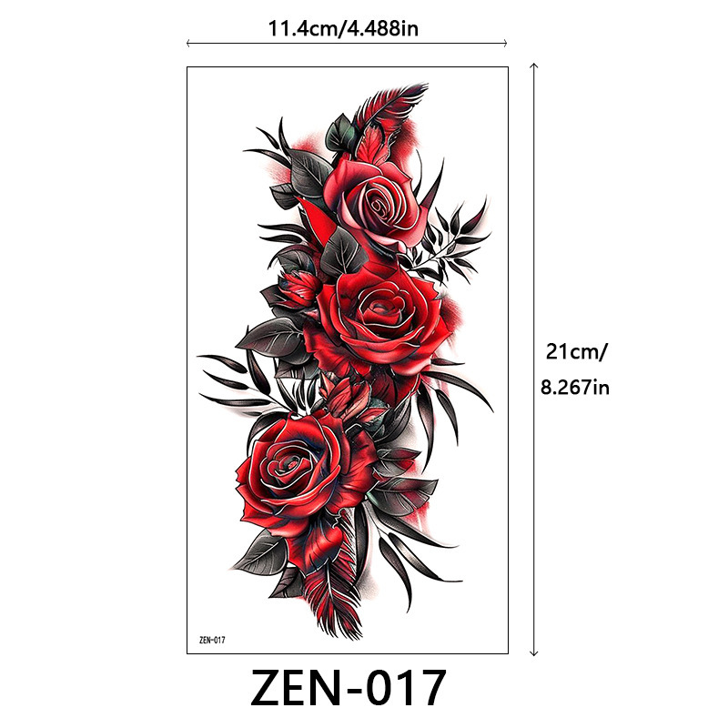 新品跨境 ZEN小全臂纹身贴半臂纹身贴动物花朵万圣节纹身贴tattoo|undefined