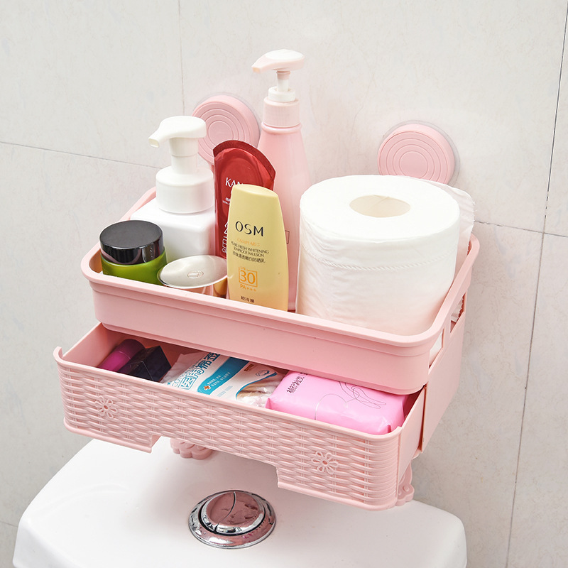 トイレ多機能二重トイレ収納棚引き出し収納棚穴なし壁ティッシュ箱雑物棚|undefined