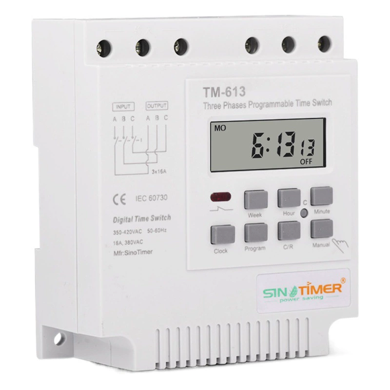 Интеллектуальный трехфазный таймер TM613/переключатель времени микрокомпьютера/переключатель времени насоса 380 В