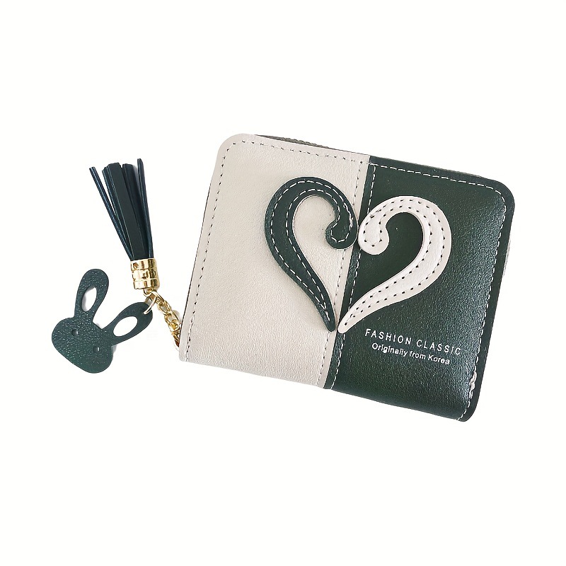 New Zero dame kort mini glidelåslommebok med kvast, moderne koreansk utgave, skjøtet fargekortveske_voghion.com