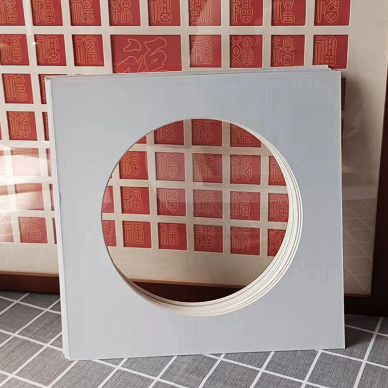 Wholesale White Cardboard for Framing Round Cut-Out Square Photo Frames with Hollow Pattern Designs