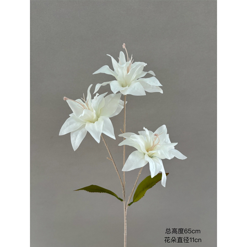 Flor simulada 3 cabezas lirio rosa lirio rojo accesorios de boda boda decoración al aire libre flor de seda camino tira de flores