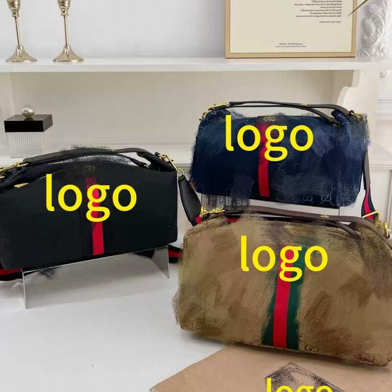 Direct Supply Cross-Border New Classic Presbyopic Double g Shell Bag Ophidia Genuine Leather Canvas Shoulder Crossbody Bag for Women