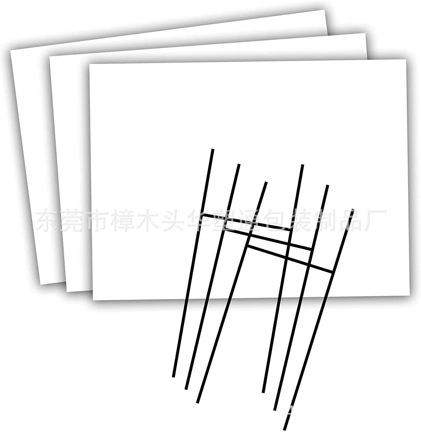 厂家直销空白瓦楞塑胶板 白色中空板带H支架户外白板可写可擦拭