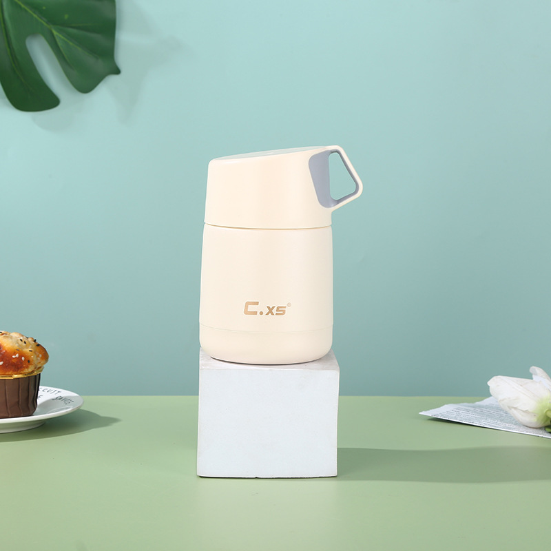 Color sólido creativo mini estudiante estofado vaso 304 taza de vacío de acero inoxidable frasco de vacío portátil con logo