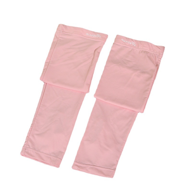 防晒冰丝袖套焦下防紫外线纯色透气套指手袖开车护臂骑行袖套现货