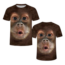 外贸直供厂家直销爆款潮流 猴子 猩猩 男士T恤3D数码印花短袖来图