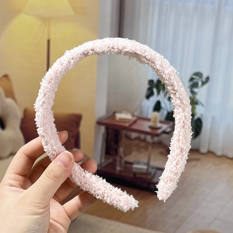 Bandera de cabello diy semiacabado de cabello mujer otoño invierno color caramelo tocado de peluche botón de mano peluche tocado de peluche