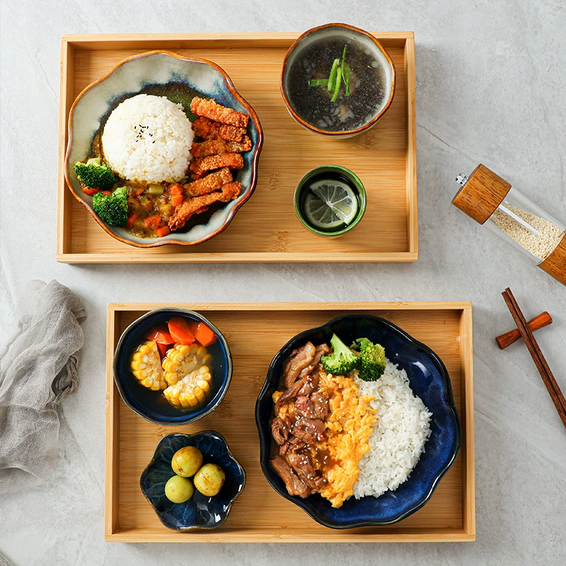 Japanese retro ceramic tableware, set, light luxury style