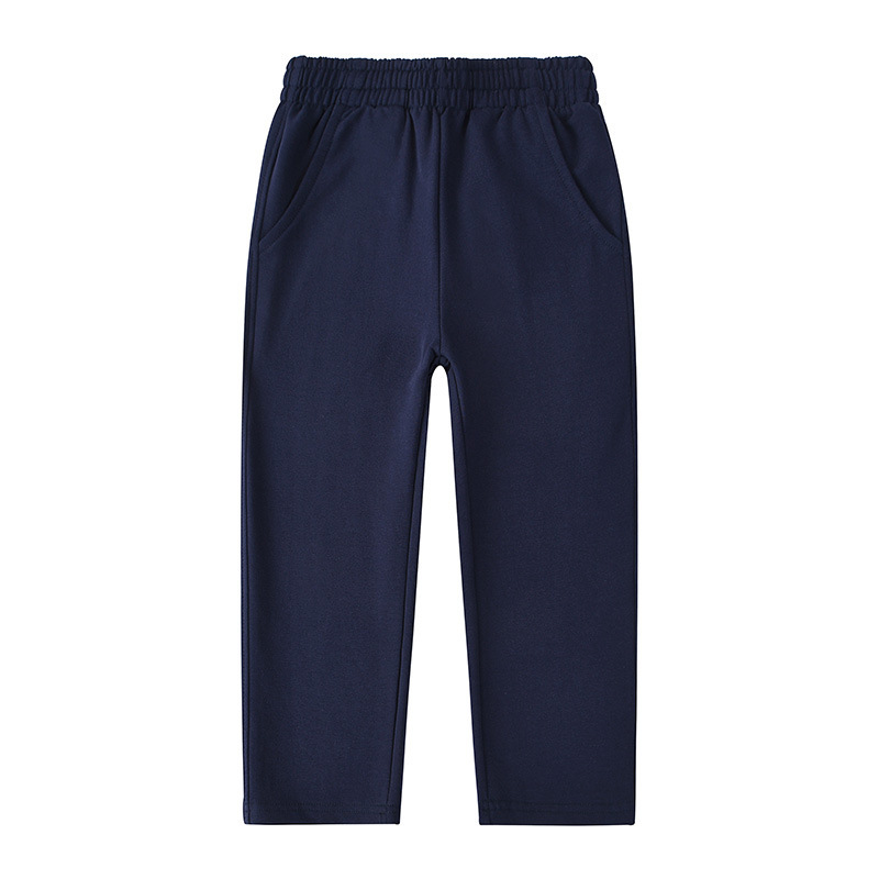 겨울 기모 학교 바지 기모 두꺼운 스트레이트 코튼 학교 바지 주니어 고등학교 학생 봄과 가을 학교 바지 따뜻한