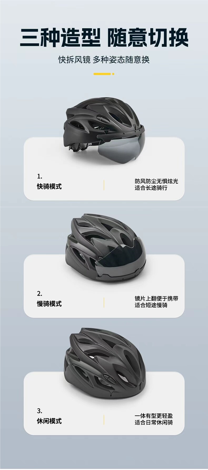 Summer ultra-light delivery rider helmet, one-piece snap-on helmet with high-definition goggles, other
