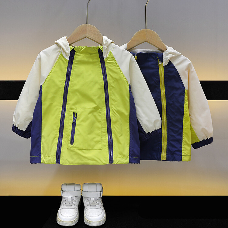 Αγόρια 2325 Διπλό Παλτό με φερμουάρ 2023 Άνοιξη Φθινόπωρο Νέο Παιδικό Όμορφο και Εξατομικευμένο Βρεφικό Ρούχα Αντιανεμικό_voghion.com