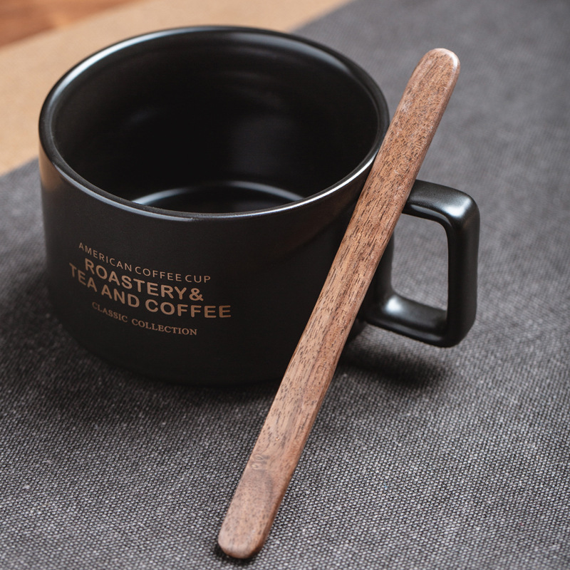 Cuchara de mezcla de nogal Cuchara de café de registro Cuchara de sopa Cuchara de mezcla desechable LOGOTIPO largo que se puede tallar