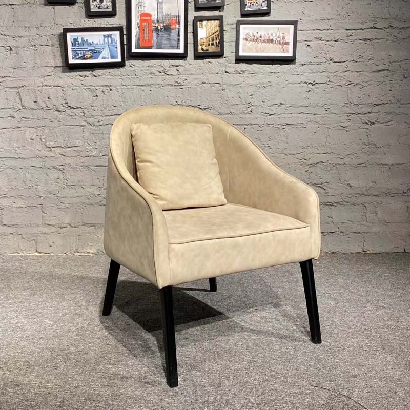 Cafe Modern Single Leisure Leather Sofa Lazy Chair Hotel Room Book Chair Armrest Reception Soft Chair