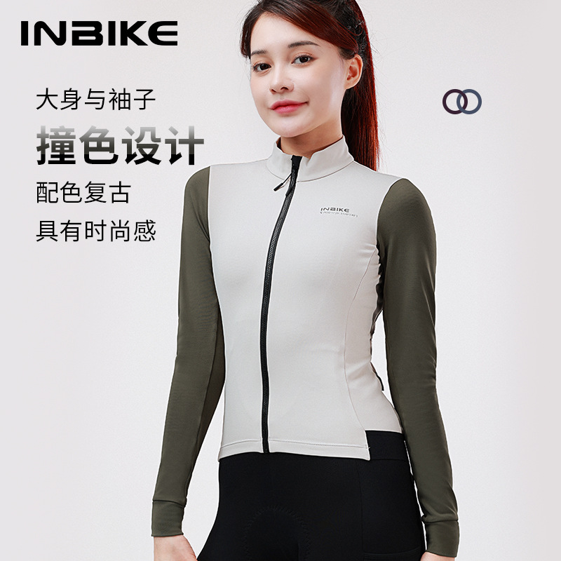 INBIKE Fleece Warm Cycling Suit Women's Autumn and Winter Windproof Long Sleeve suit Mountain Road Bike Jacket