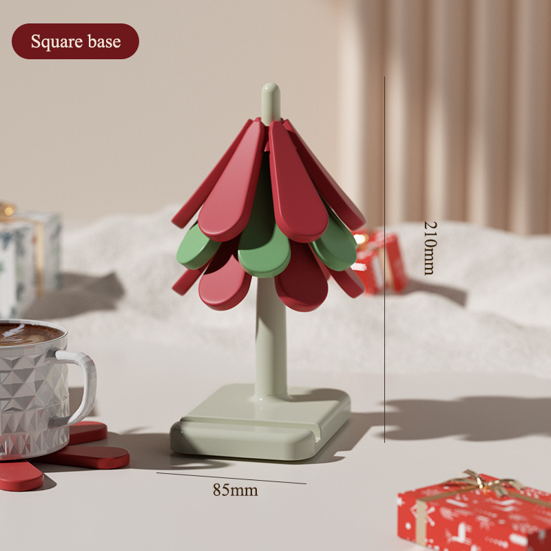 정사각형 베이스 3PC [빨간색 2개 녹색 1개] 흰색 상자