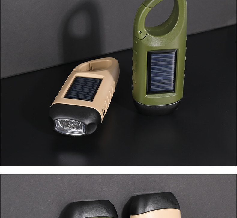 Flashlight with Hand-Cranked Power Generation, Solar Power Generation, Rechargeable Led Light, Multi-Functional Flashlight, Ultra-Long Battery Life, Strong Light