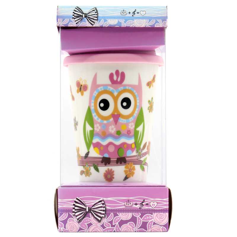 卡通猫头鹰高杯