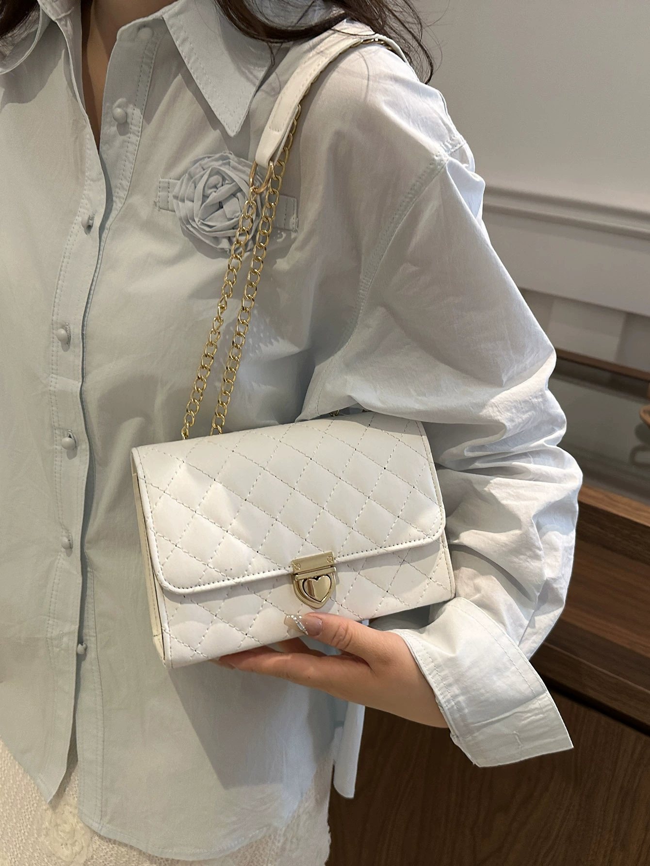 Цепочка, летняя брендовая модная сумка через плечо, стиль Chanel, сумка с цепочкой, корейский стиль, премиум