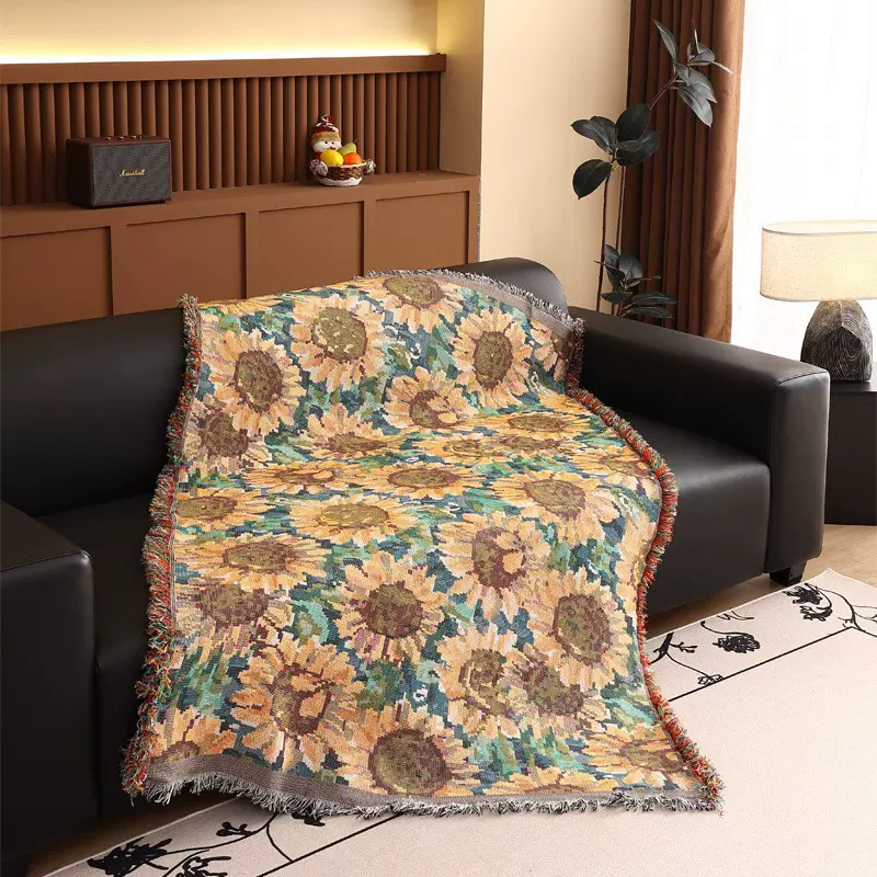 定制外贸专供挂毯盖毯露营垫多功能沙发巾餐厅桌椅垫布氛围感装饰