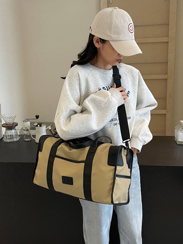 Bolsa de viaje de gran capacidad que se puede llevar en la espalda o llevar, bolsa de equipaje de moda, bolso retro, bolsa deportiva para fitness con separación en seco y húmedo