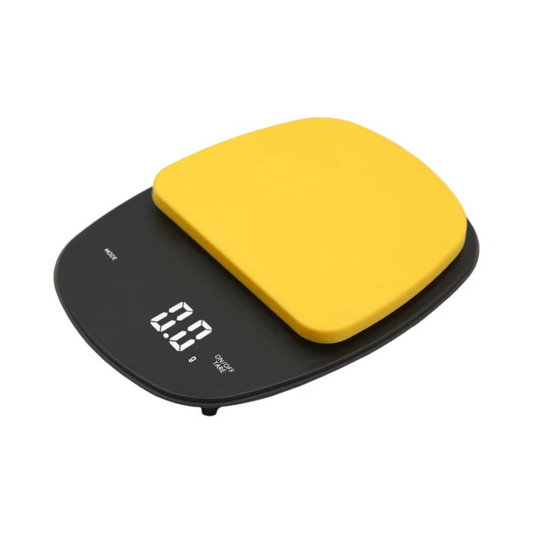 Yellow scale plate with white letters