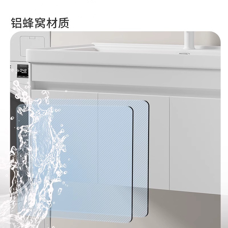 lavabo del balcón lavabo doméstico de tamaño pequeño estrecho integrado lavabo armario combinado lavabo al aire libre con tabla de fricción