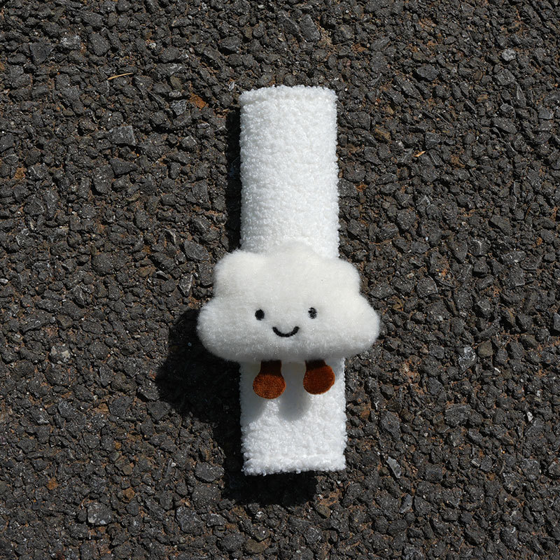 Qìchē – Cute Bear Seat belt shoulder pad - lambswool-white-cloud-25x75cm35g-customizable
