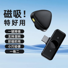 无线领夹麦克风磁吸背夹手机电脑通用直播降噪混响话筒跨境热销