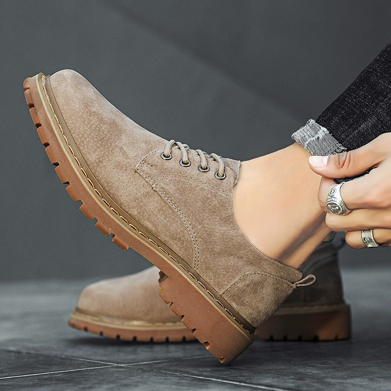 1160 Мужская Уличная рабочая обувь, кожаные туфли с большим носком, с низкой матовой кожаной поверхностью, универсальная походная внедорожная Повседневная оксфордская обувь