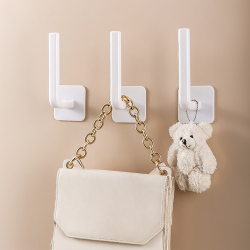 Multifunctional L-shaped hook, punch-free, traceless, strong adhesive hook, clothes hook behind bathroom door, kitchen chopping board rack