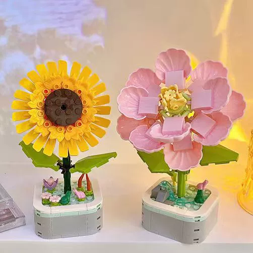 Lego, конструктор, умная игрушка, цветочный рисунок, подсолнечник, подарок на день рождения