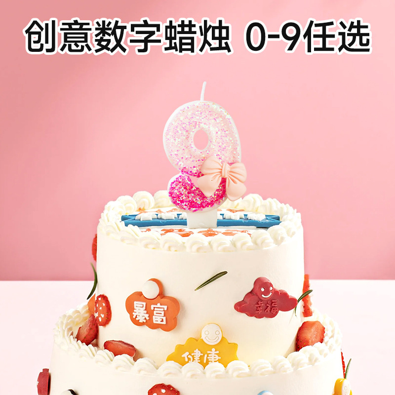 クロスボーダー誕生日ケーキデジタルキャンドル0-9歳クリエイティブデザートベーカリーショッププラグイン子供の1歳の装飾パーティー|undefined