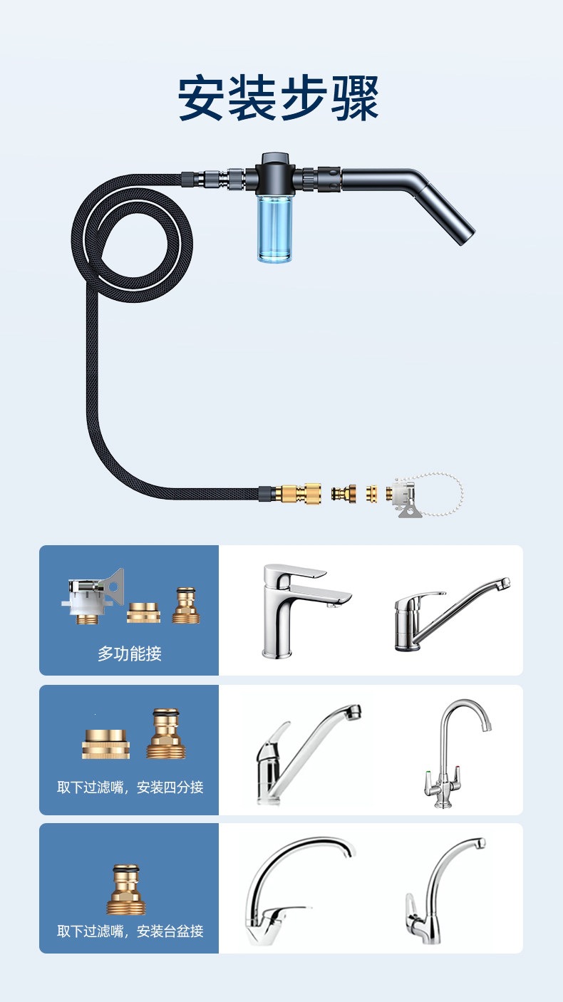 Suitable for car wash water guns, high-pressure household floor and yard cleaning, 2025 nozzle, super powerful pressure-boosting tool, retractable