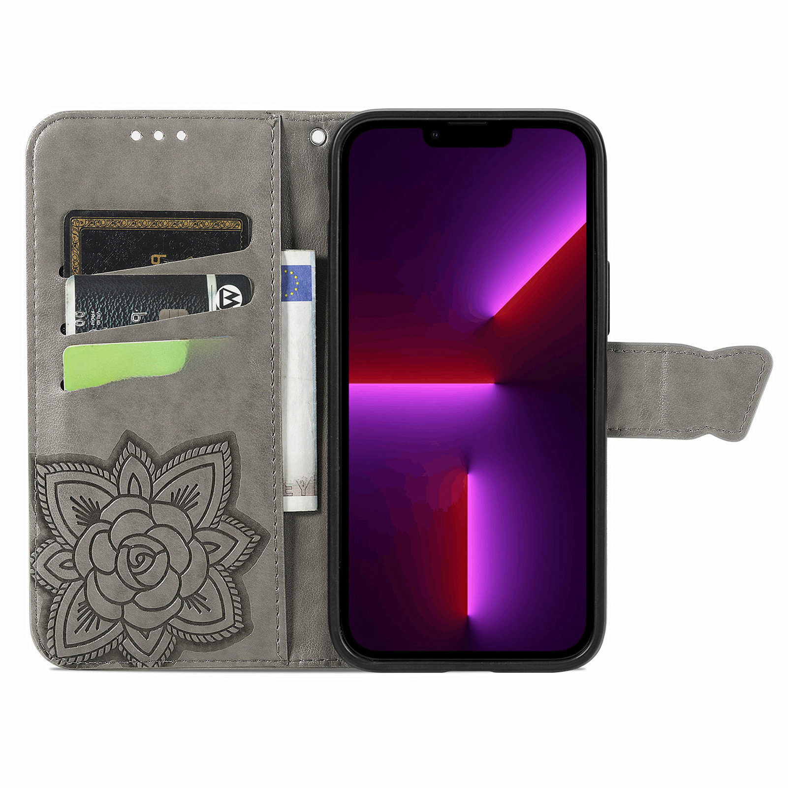 Factory Outlet Suitable for iPhone16 Mandala Embossed Leather Case 12 Card Phone Case 13 Phone Leather Case_voghion.com