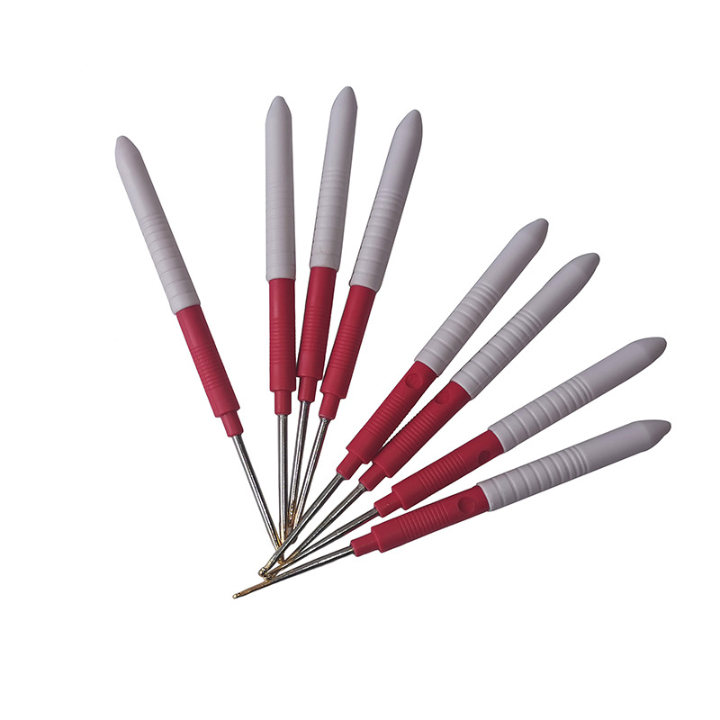 Herramientas de tejer suéter aguja mango plástico fino oro cabeza encaje crochet un conjunto 8 OPP bolsa embalaje