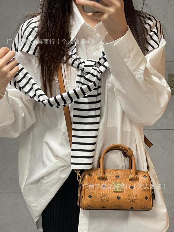 MC家潮流印花新款时尚迷你波士顿包单肩斜跨女包通勤手提枕头包|undefined